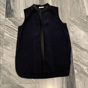Vince navy silk sleeveless blouse